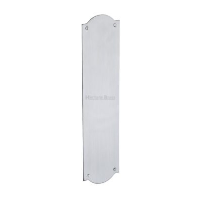 Heritage Brass Shaped Fingerplate (305mm x 77mm), Satin Chrome Finish