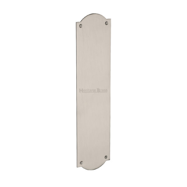 Heritage Brass Shaped Fingerplate (305mm x 77mm), Satin Nickel Finish