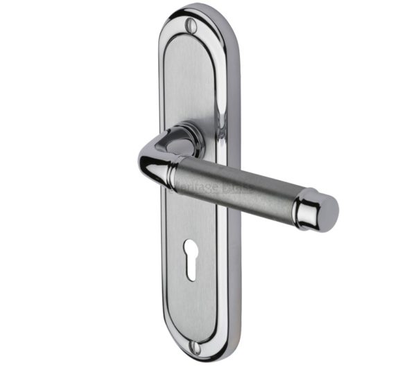 Heritage Brass Saturn Apollo Finish, Polished Chrome & Satin Chrome Door Handles (sold in pairs)