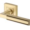 Heritage Brass Bauhaus SQ Satin Brass Door Handles On Square Rose (sold in pairs)