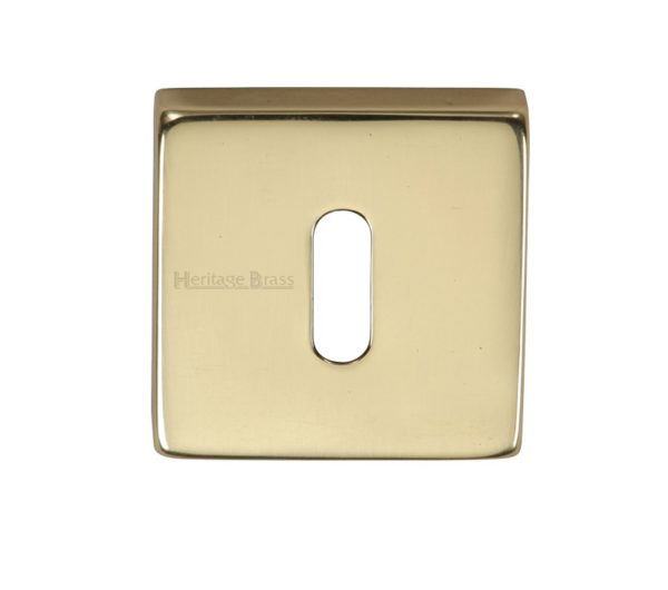 Heritage Brass Standard Square Key Escutcheon, Polished Brass