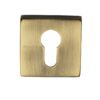 Heritage Brass Euro Profile Square Key Escutcheon, Antique Brass