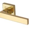 Heritage Brass Delta SQ Polished Brass Door Handles On Square Rose(sold in pairs)