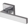 Heritage Brass Delta SQ Polished Chrome Door Handles On Square Rose (sold in pairs)
