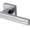 Heritage Brass Amazon Polished Chrome Door Handles On Square Rose (sold in pairs)