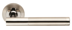 Eurospec Philadelphia Satin Stainless Steel Or Dual Finish Polished & Satin Stainless Steel Door Handles (sold in pairs)