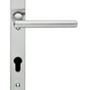Eurospec Designer Straight Lever Narrow Plate, 92mm c/c, Euro Lock, Stainless Steel Door Handles (sold in pairs)