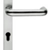 Eurospec DDA Safety Narrow Plate, 92mm c/c, Euro Lock, Stainless Steel Door Handles (sold in pairs)