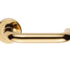 Serozzetta DDA Compliant Safety Door Handles On Round Rose, PVD Stainless Brass - (sold in pairs)