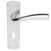 Serozzetta Cinco Door Handles On Backplate, Satin Chrome (sold in pairs)