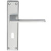 Serozzetta Zone Door Handles On Backplate, Satin Chrome (sold in pairs)