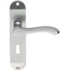 Serozzetta Door Handles On Backplate, Satin Chrome (sold in pairs)