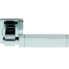 Serozzetta Cube Door Handles On Square Rose, Polished Chrome - (sold in pairs)