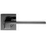 Serozzetta Equi Door Handles On Square Rose, Black Nickel - (sold in pairs)