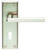 Serozzetta Residential Dieci Door Handles On Backplate, Satin Nickel (sold in pairs)