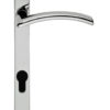 Verde Narrow Plate, 92mm C/C, Euro Lock, Polished Chrome Or Satin Chrome Door Handles (sold in pairs)