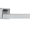 Manital Techna Door Handles On Square Rose, Polished Chrome (sold in pairs)