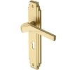Heritage Brass Tiffany Art Deco Style Door Handles, Satin Brass (sold in pairs)