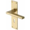 Heritage Brass Trident Low Profile Door Handles On Backplates, Satin Brass (sold in pairs)