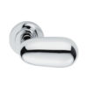 Manital Uovo Door Handles On Round Rose, Polished Chrome (sold in pairs)