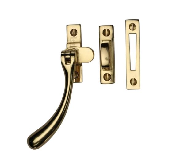 Heritage Brass Bulb End Mortice & Hook Plate Casement Fastener (128mm), Polished Brass