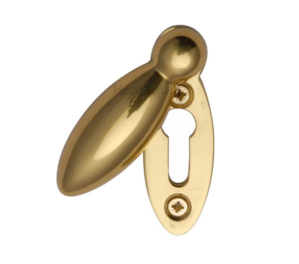 Heritage Brass Covered Oval Standard Key Escutcheon, Polished Brass