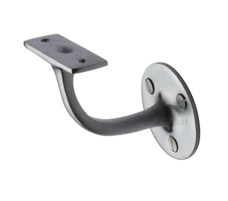 Heritage Brass Handrail Bracket (64mm OR 76mm), Satin Chrome