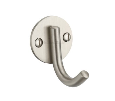 Heritage Brass Modern Single Robe Hook (52mm Height), Satin Nickel