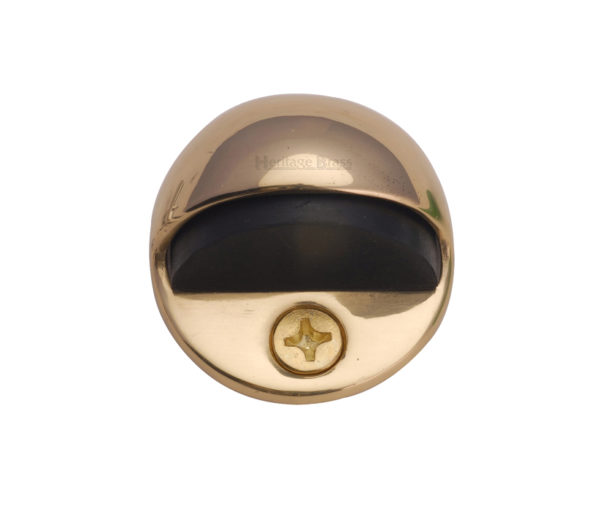 Heritage Brass Oval Floor Mounted Door Stop (47mm Diameter), Polished Brass