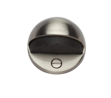 Heritage Brass Oval Floor Mounted Door Stop (47mm Diameter), Satin Nickel