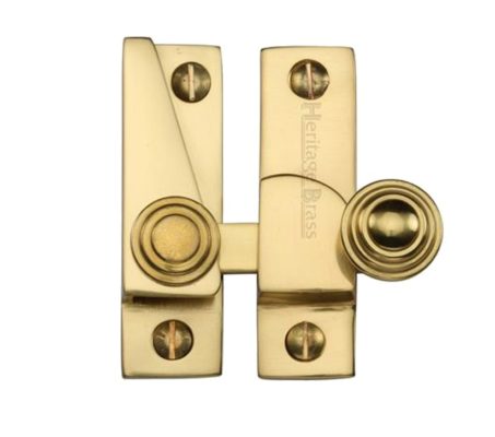 Heritage Brass Hook Plate Sash Fastener (69mm x 20mm), Polished Brass