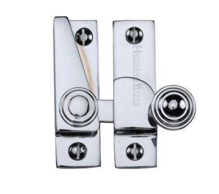 Heritage Brass Hook Plate Sash Fastener (69mm x 20mm), Polished Chrome