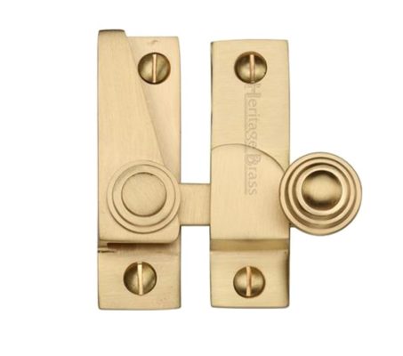 Heritage Brass Hook Plate Sash Fastener (69mm x 20mm), Satin Brass -