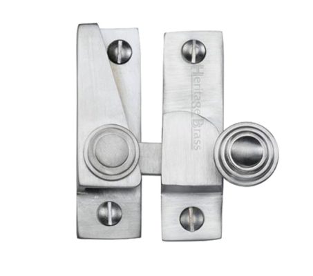 Heritage Brass Hook Plate Sash Fastener (69mm x 20mm), Satin Chrome -