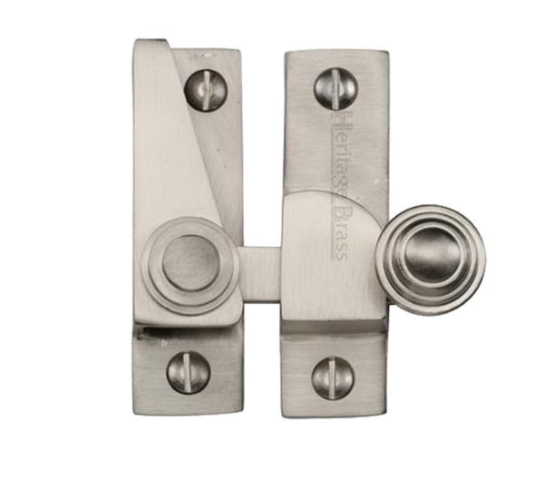 Heritage Brass Hook Plate Sash Fastener (69mm x 20mm), Satin Nickel -