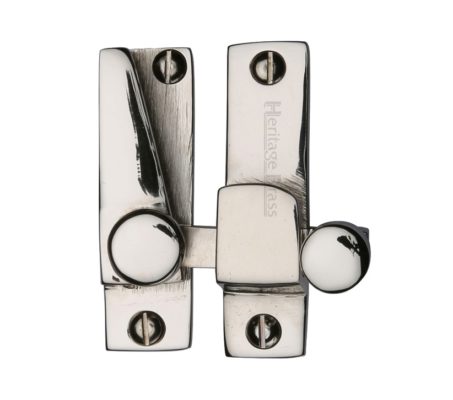 Heritage Brass Hook Plate Sash Fastener (69mm x 20mm), Polished Nickel -