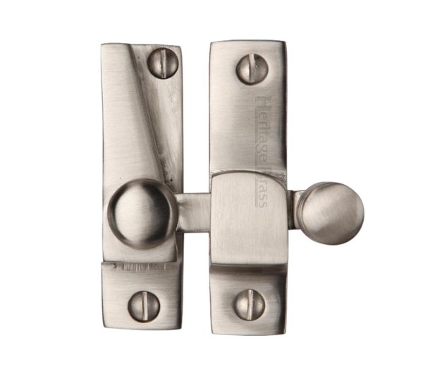 Heritage Brass Hook Plate Sash Fastener (69mm x 20mm), Satin Nickel -