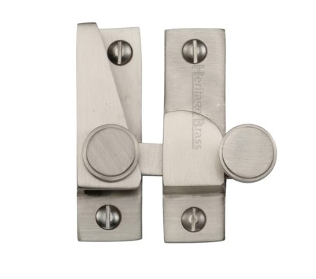 Heritage Brass Hook Plate Sash Fastener (69mm x 20mm), Satin Nickel -