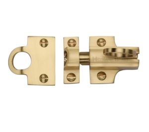 Heritage Brass Fanlight Catch With Ring Pull, Satin Brass -