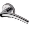Heritage Brass Wing Polished Chrome Door Handles On Round Rose (sold in pairs)