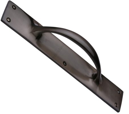 Heritage Brass Slim Pull Handle On 303mm Backplate, Matt Bronze -