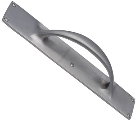 Heritage Brass Slim Pull Handle On 303mm Backplate, Satin Chrome -