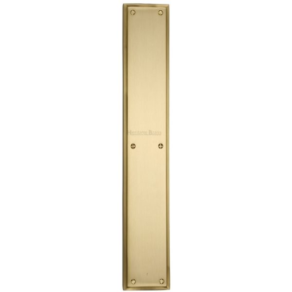 Heritage Brass Large Raised Finger Plate, Satin Brass - Web Ironmongery