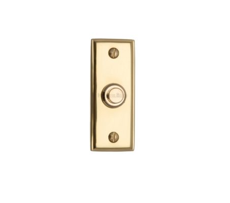 Heritage Brass Oblong Bell Push (83mm x 33mm), Polished Brass