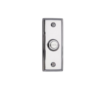 Heritage Brass Oblong Bell Push (83mm x 33mm), Polished Chrome