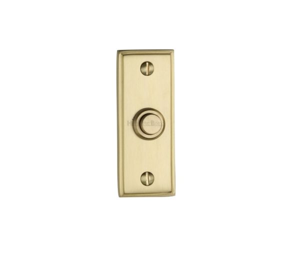 Heritage Brass Oblong Bell Push (83mm x 33mm), Satin Brass