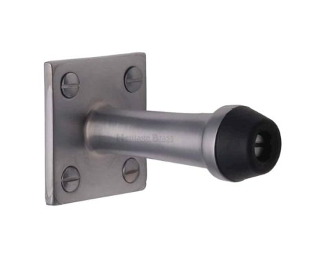 Heritage Brass Wall Mounted Door Stop (64mm OR 76mm), Satin Chrome