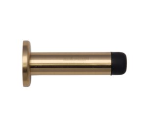 Heritage Brass Cylinder Wall Mounted Door Stop With Rose (76mm OR 87mm), Polished Brass