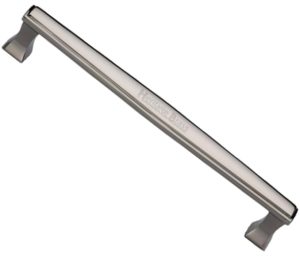 Heritage Brass Deco, Art Deco Style Pull Handles (279mm OR 432mm c/c), Polished Nickel -