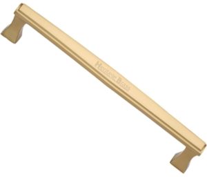 Heritage Brass Deco, Art Deco Style Pull Handles (279mm OR 432mm c/c), Satin Brass -
